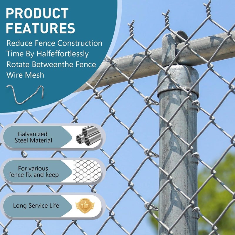 Hanaruer 100PCS T-Post Wire Clips, Galvanized Steel Fence Clips, Fence Clips for t Post, Time-Saving and Convenient Fence Wire Clips for Tightening Farm, Ranch, Garden Fence Wires (Tool Not Included) - Image 2